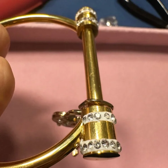 CHANEL heart and lock authentic charm on gold plated bracelet